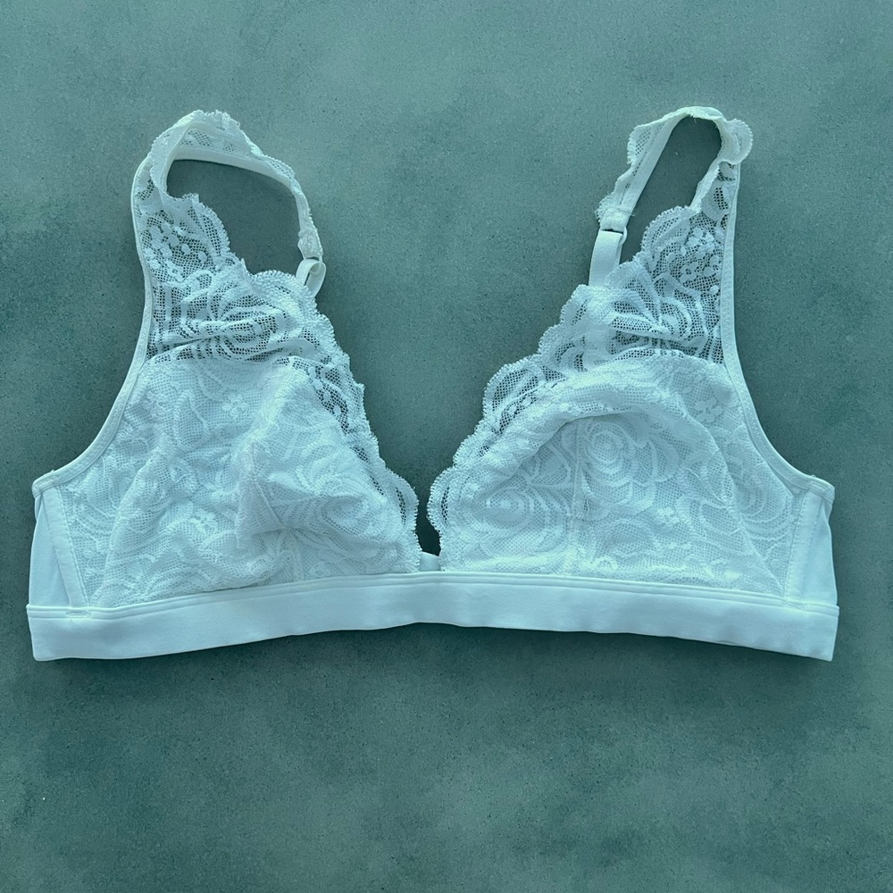 Pink Victoria's Secret White Lace Bralette Intimates